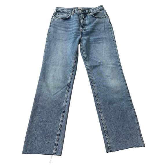 TOTEME Classic Cut Denim Light Wash Ankle Frayed Denim Jeans Women's Size 27 - Picture 5 of 14